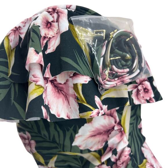 Kona Sol Double Flounce Front One Piece Swimsuit Small - Picture 2 of 6